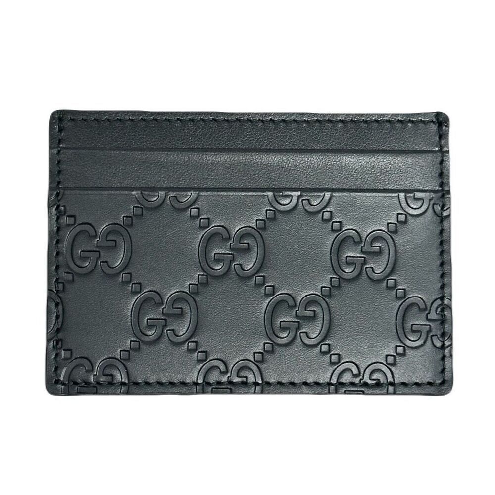 NWOT Gucci Signature Black Leather 5 Slot Card Holder